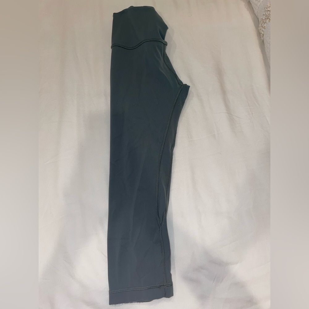 Olive green lululemon align cropped leggings. Size 6.